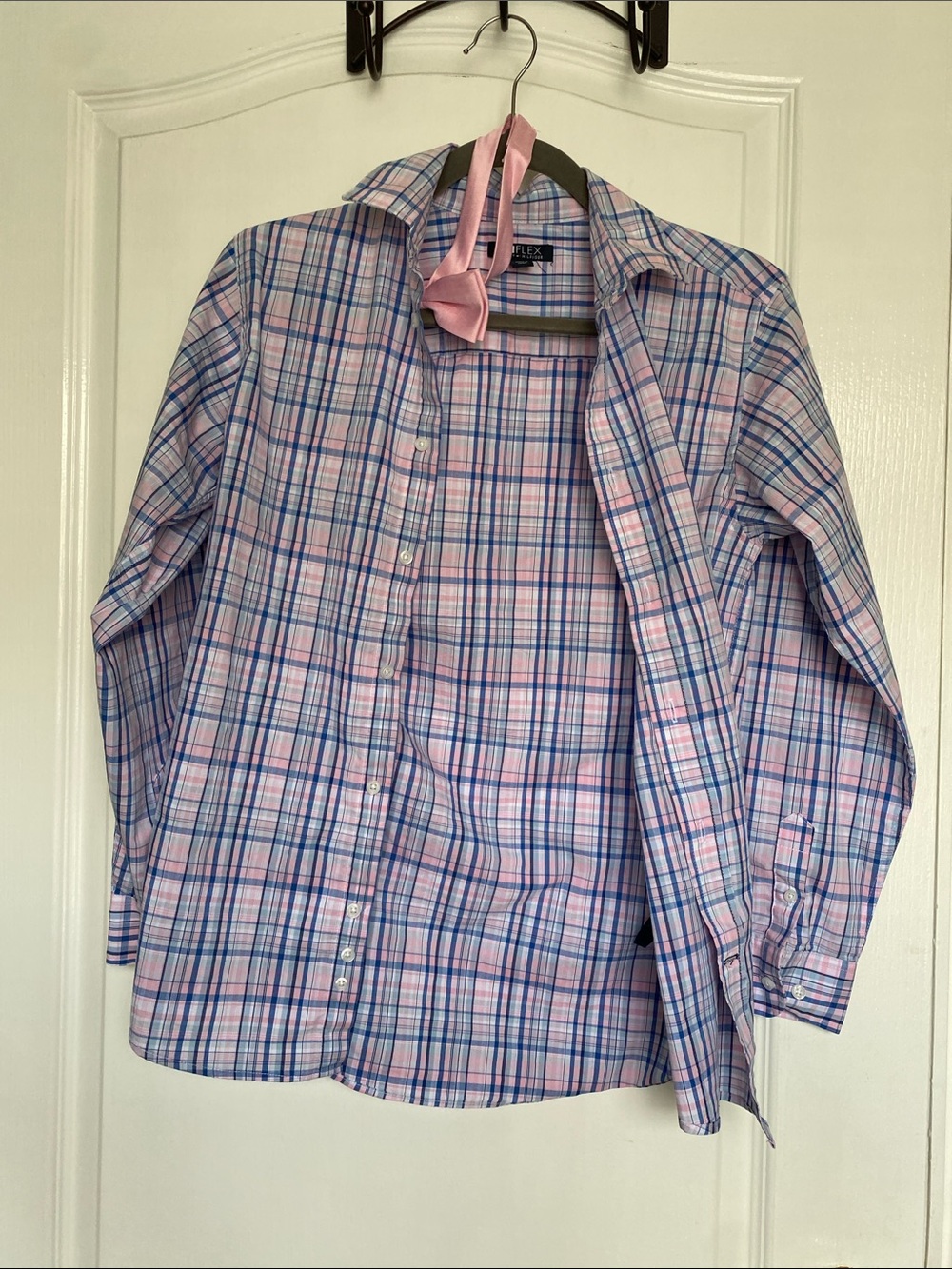 Tommy Hilfiger Pink and Blue Plaid Button-Down Shirt